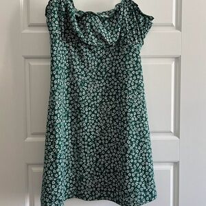 H&M Green and White Patterned Top
